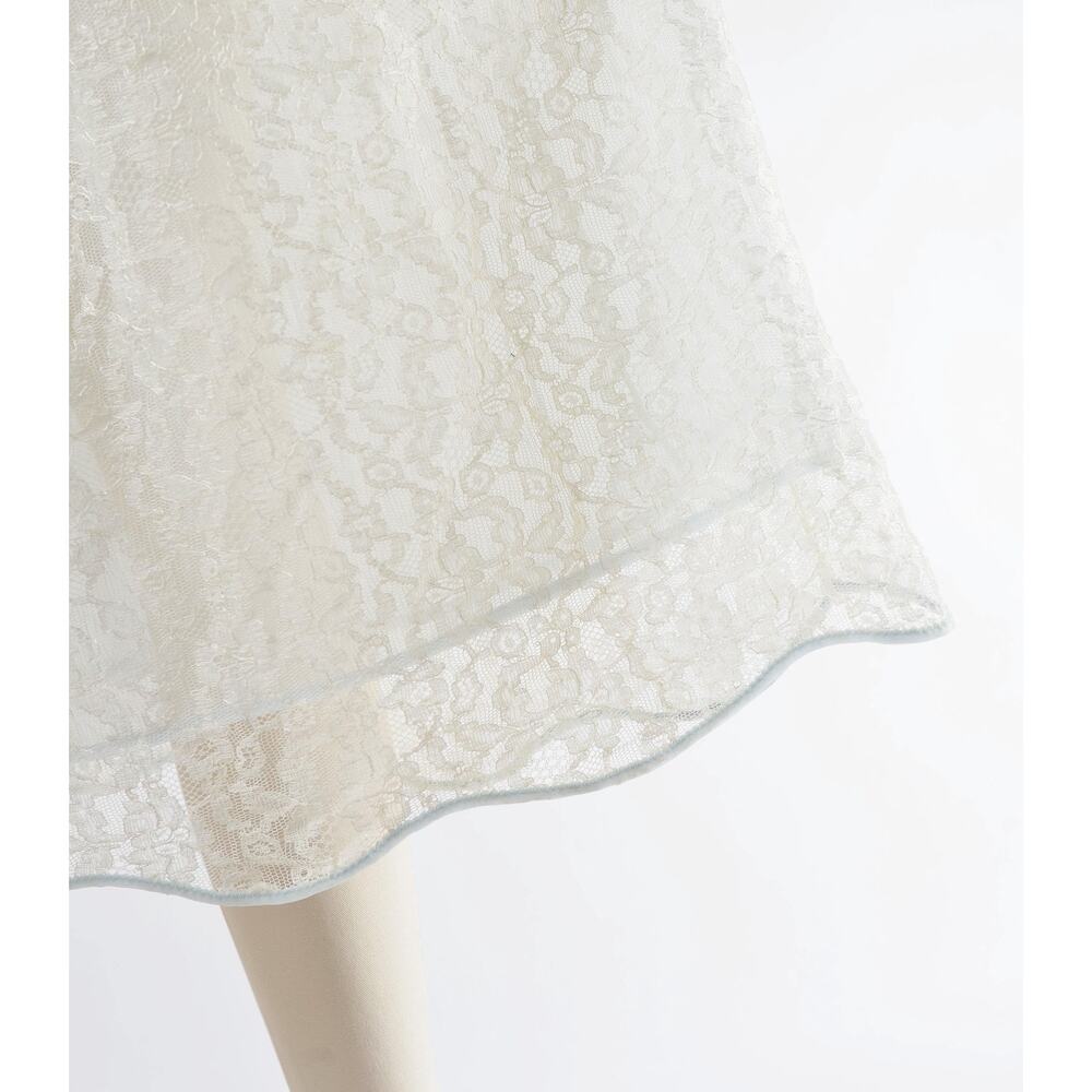 Vintage 40s 50s Ivory Lace Nightgown Sheer Romantic Bridal Lingerie Dress M - Picture 5 of 9